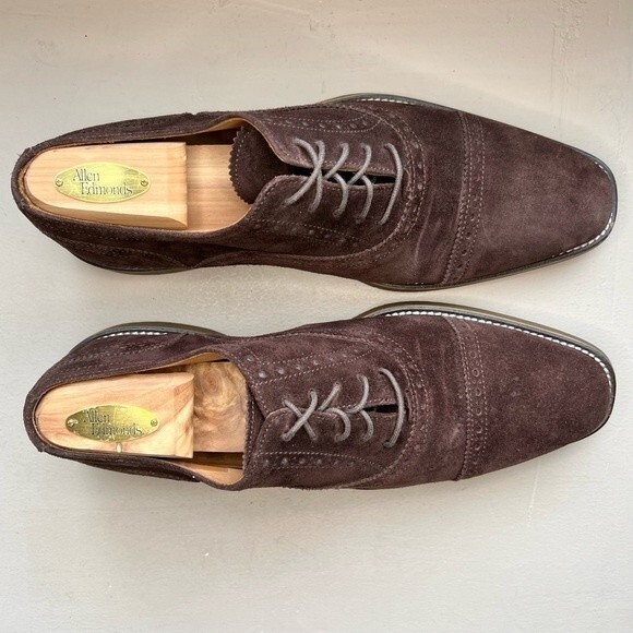 Mikekonos Brown Suede Lace Up Oxford Shoes Men’s Size 10.5 Preppy Dress Casual - Picture 14 of 14
